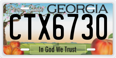 GA license plate CTX6730