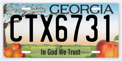 GA license plate CTX6731