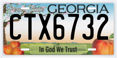 GA license plate CTX6732