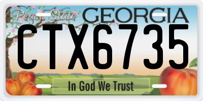 GA license plate CTX6735