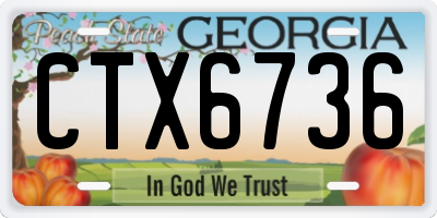 GA license plate CTX6736