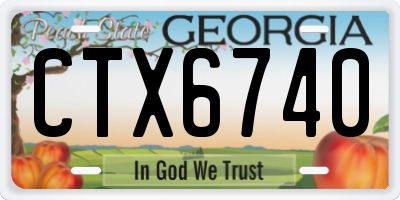 GA license plate CTX6740