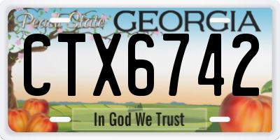 GA license plate CTX6742