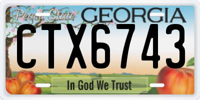 GA license plate CTX6743
