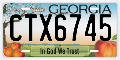 GA license plate CTX6745