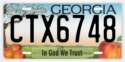 GA license plate CTX6748