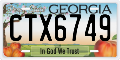 GA license plate CTX6749