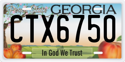 GA license plate CTX6750