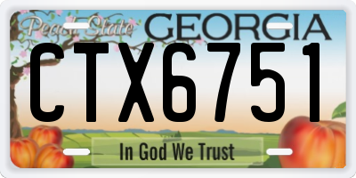 GA license plate CTX6751