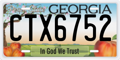 GA license plate CTX6752