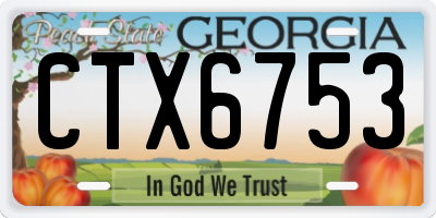 GA license plate CTX6753