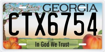 GA license plate CTX6754