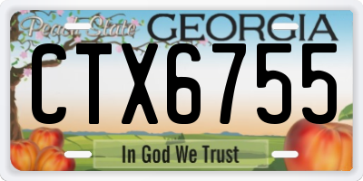 GA license plate CTX6755