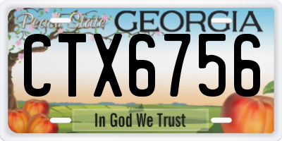 GA license plate CTX6756
