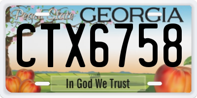 GA license plate CTX6758