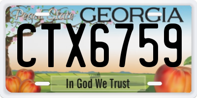 GA license plate CTX6759