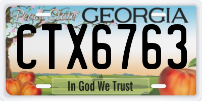 GA license plate CTX6763