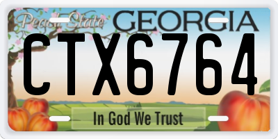 GA license plate CTX6764
