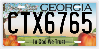 GA license plate CTX6765