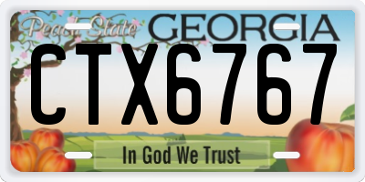 GA license plate CTX6767