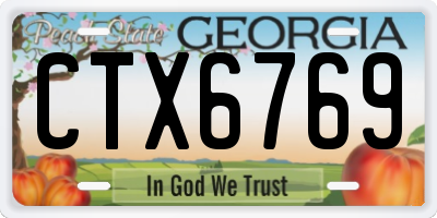 GA license plate CTX6769