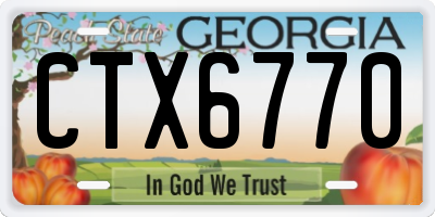 GA license plate CTX6770