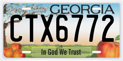 GA license plate CTX6772