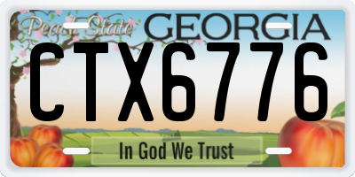 GA license plate CTX6776