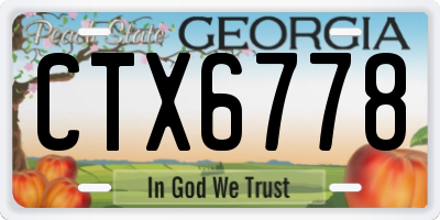 GA license plate CTX6778