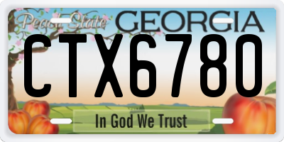 GA license plate CTX6780
