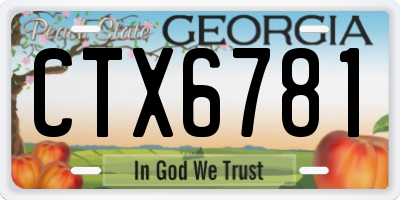 GA license plate CTX6781