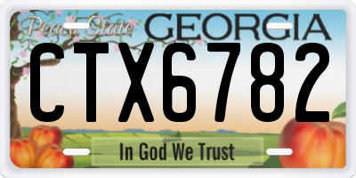 GA license plate CTX6782
