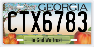 GA license plate CTX6783