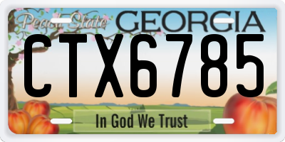 GA license plate CTX6785