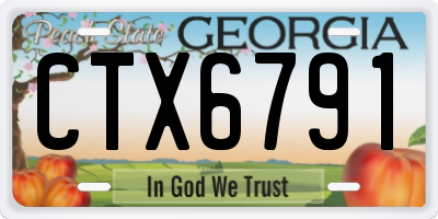 GA license plate CTX6791