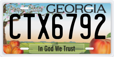GA license plate CTX6792