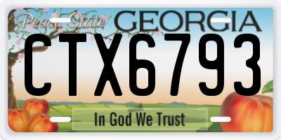GA license plate CTX6793