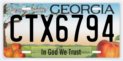 GA license plate CTX6794