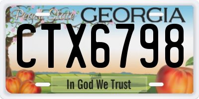 GA license plate CTX6798