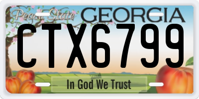 GA license plate CTX6799