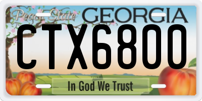 GA license plate CTX6800