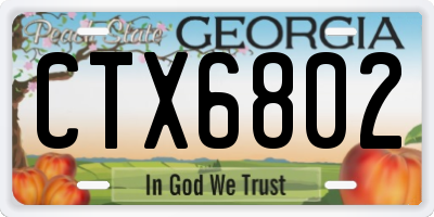 GA license plate CTX6802