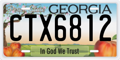 GA license plate CTX6812