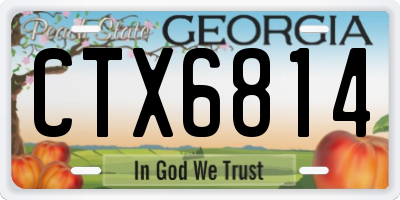 GA license plate CTX6814
