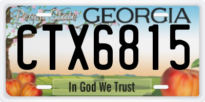 GA license plate CTX6815