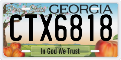 GA license plate CTX6818