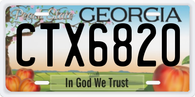 GA license plate CTX6820