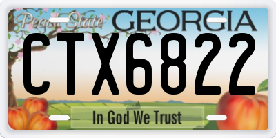 GA license plate CTX6822