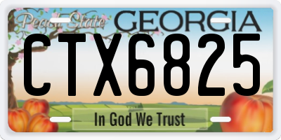 GA license plate CTX6825