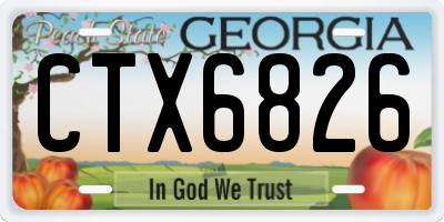 GA license plate CTX6826